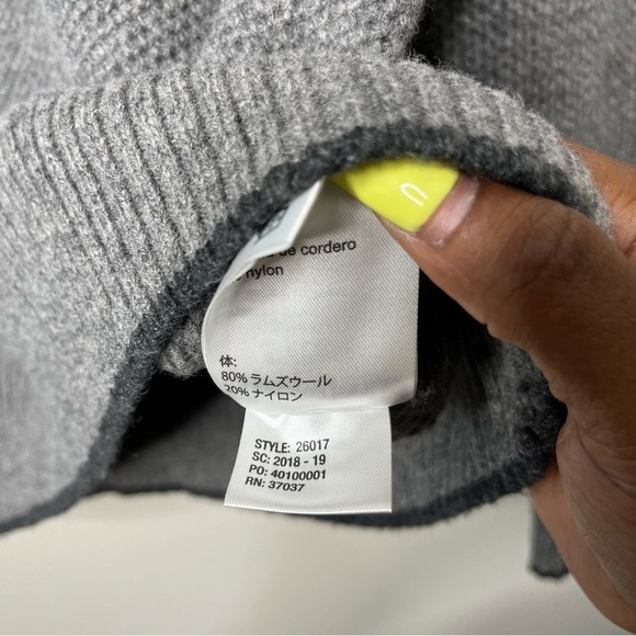 Obermeyer Men's Sweater Medium Textured Crew Neck Gray Lambswool Aspen Colorado - Picture 7 of 13